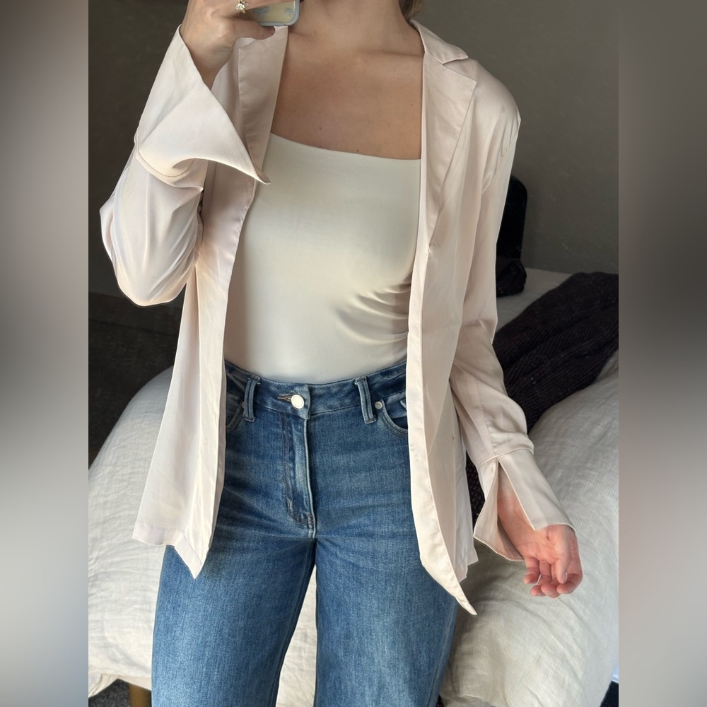 Cream Satin Blouse